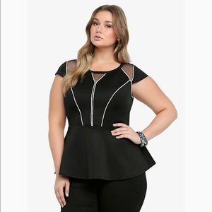Mesh Athletic Peplum Top